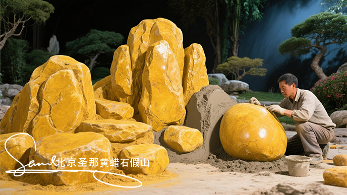 黃蠟石假山.jpeg 黃蠟石假山