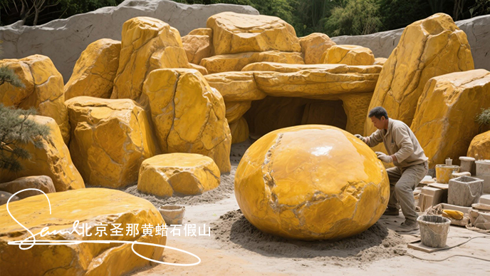 黃蠟石假山.jpeg 黃蠟石假山