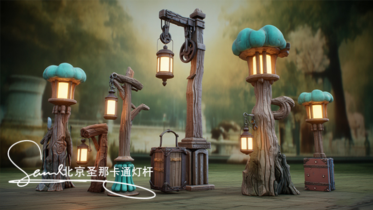 水泥仿木燈桿.jpg 水泥仿木燈桿